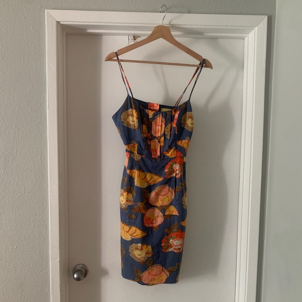 MAEVE flowers mini silk dress